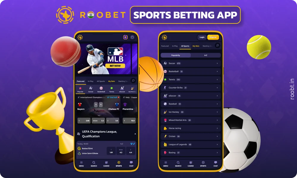 The Roobet app offers betting on more than 50 sports, including cricket, soccer, tennis, basketball, and esports